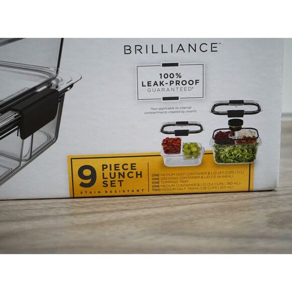 NEW! Rubbermaid Brilliance Leak-Proof 9-Piece Set - Picture 3 of 7